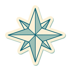 tattoo style sticker of a star