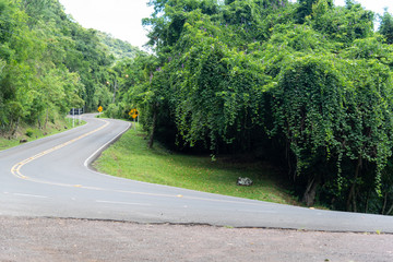 Rural landscape and highway leading to the city of Silveira Martins in Brazil