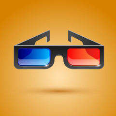 3D black glasses for the film. Vector illustration eps 10.