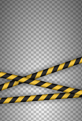 Caution, danger, warning, attention, police tapes, sign, line. Black and yellow line striped.