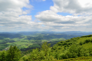 view of the Carpathian mountains on a sunny summer day, Carpathians, Ukraine