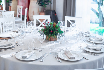 table ready for lunch on a spanish restaurant