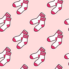 Seamless pattern with socks. Vector background.	