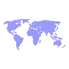 World map vector, isolated on white background. Flat Earth