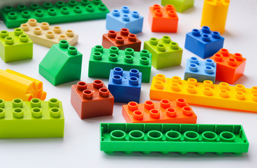Plastic playing construction blocks or brick toy - 325455482