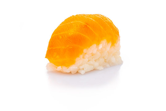 Nigiri Sushi mit Lachs Fisch roh