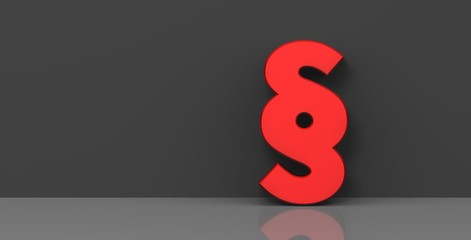 paragraph sign red symbol icon 3d rendering