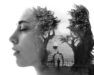 Paintography. A portrait combined with a painting