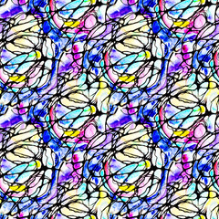 Kaleidoscopic abstract tribal seamless pattern.