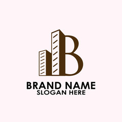 Fototapeta premium logo letter b with real estate vector design