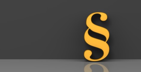 Paragraph article sign golden yellow symbol icon 3d