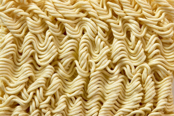 Close up of dry instant noodles.