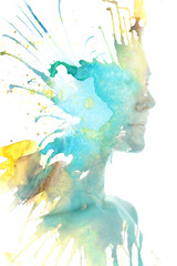 Paintography. A portrait combined with a hand drawn element