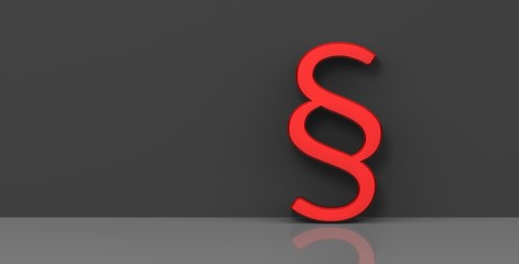 Paragraph sign red article symbol 3d icon graphic illustration