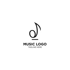linear music logo icon with monoline / outline style for business logo design inspiration