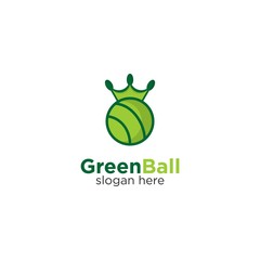 green ball with crown mascot for sport / esport business logo template