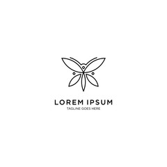 Butterfly line art, monoline, outline, linear logo template