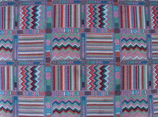 Fabric with an abstract pattern. The ethnic patterns on the fabric
