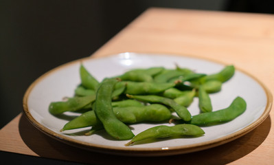 edamame on the plate 