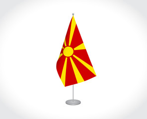 Obraz premium North Macedonia flag on white background