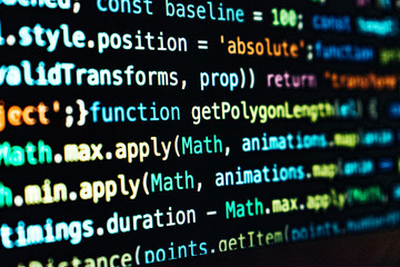 Obraz premium Programa en JavaScript con colores