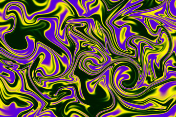 Colorful fluid abstract background. black, pink yellow and green colors.
