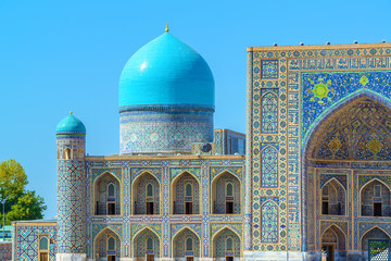 Tilya-Kori Madrasah, a part of Registan medieval architectural ensemble, Samarkand, Uzbekistan