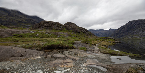 Beautiful scenic summer landscape of Scotland nature.