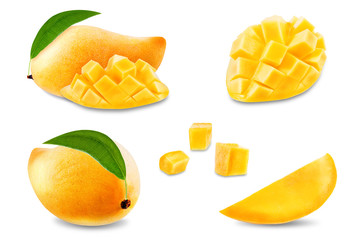 Ripe Thai mango fruit on a white background