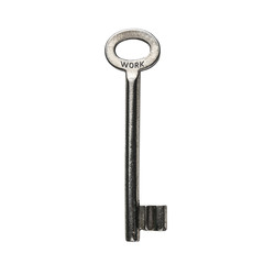 work, keyword written on a key isolated on a white background