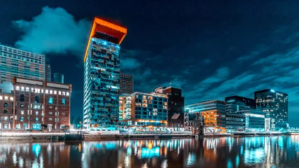 Medienhafen Düsseldorf bei Nacht © festfotodesign