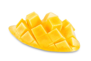 Ripe Thai mango fruit on a white background
