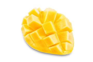 Ripe Thai mango fruit on a white background