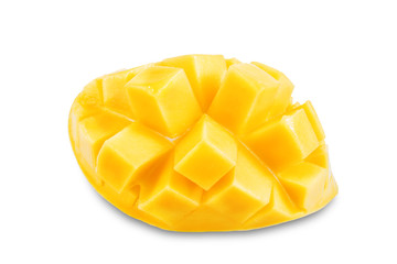 Ripe Thai mango fruit on a white background