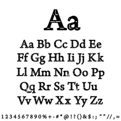 Dirty textured of typography grungy stamped alphabet font vector collection