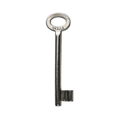 skills, keyword written on a key isolated on a white background