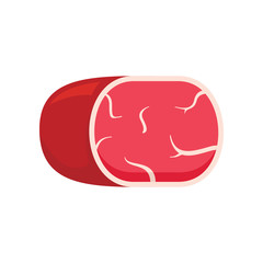 Smoked ham flat icon. Vector Smoked ham in flat style isolated on white background. Element for web, game and food meat advertising