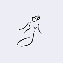 Aphrodite pose model logo design vector  © Effrosyni 