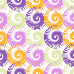 Spiral swirls complicated seamless pattern vector design.