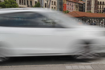 City ilfe in the downtown of Bilbao