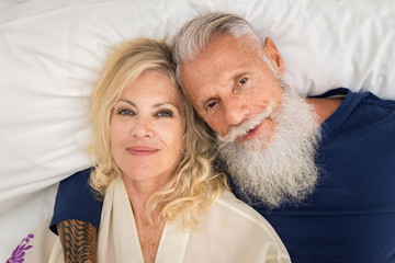 Senior couple at home