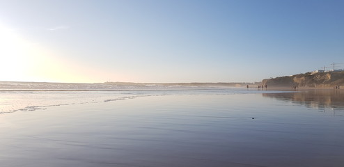 Atlantic Ocean's beach landscape in the South of Spain, Cadiz.
