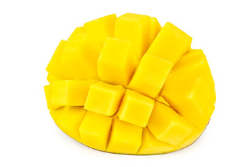mango slices isolated on a white background. healthy food