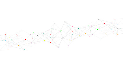 Abstract plexus background with connecting dots and lines. Global network connection, digital technology and communication concept.