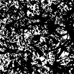 Black and white grunge texture. Chaotic monochrome background. Abstract vector surface