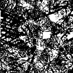 Black and white grunge texture. Chaotic monochrome background. Abstract vector surface