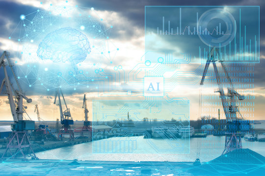 modern industry based on the analysis of the obtained data and processing by artificial intelligence. distribution of goods for business on the world market and shipping from the seaport