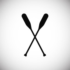 Silhouette of crossed oars or paddles boat