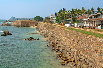 Fototapeta na wymiar Galle, Sri Lanka: Galle fort, Indian ocean view.