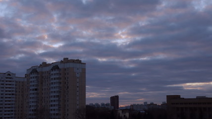 sunset over the city